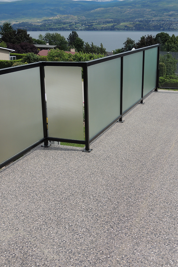 5mil Black Aluminum Frosted Glass Railing