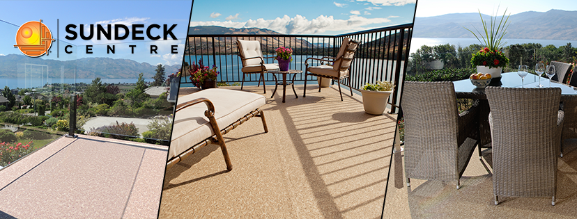 Three photo composite showing Tufdek vinyl decking installations.