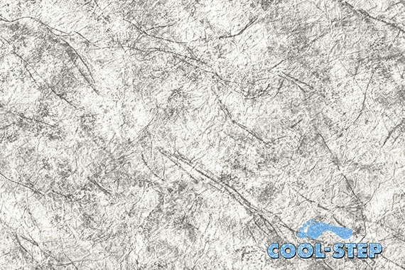 Sanibel Marble Tufdek vinyl flooring color sample with Cool Step application