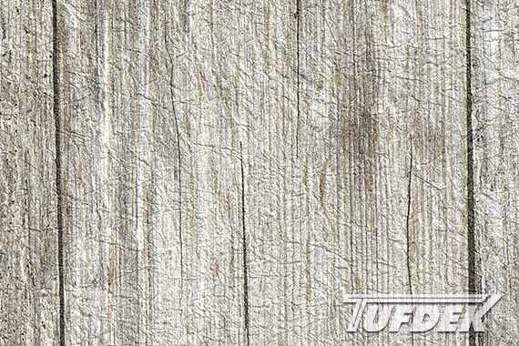 Tufdek Designer White Ash vinyl decking color sample